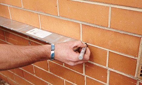 steel lintel installation - mark the spot